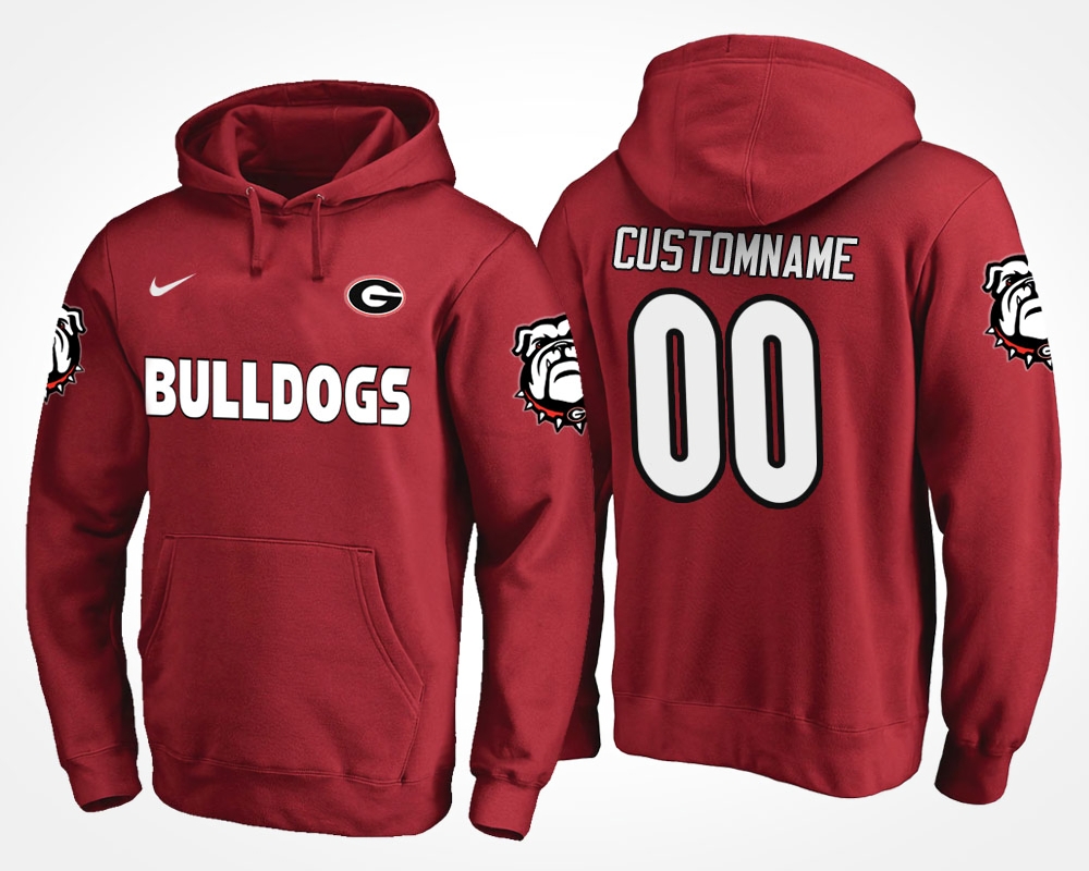 Georgia Bulldogs Men's NCAA Maroon Team Logo Custom Name & Number College Football Hoodie JSN0049OP